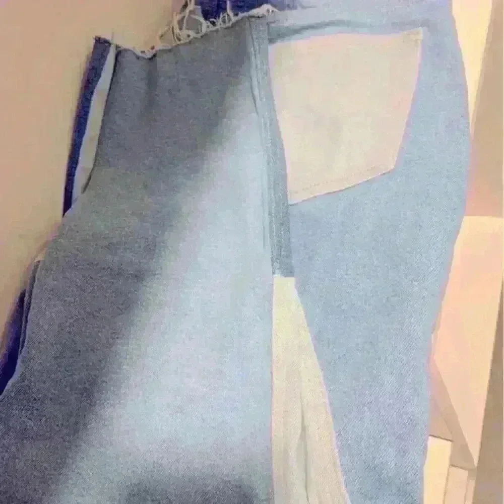 Hollister Ultra High Rise Mom Jeans Vintage Stretch Patchwork 11R Raw Hem 30/27